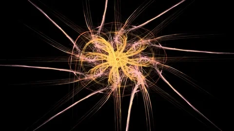 Fractal radial pattern on the subject of science, technology and design Stock Footage 73183099