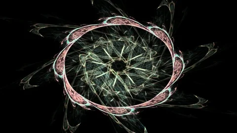 Fractal radial pattern on the subject of science, technology and design Stock Footage 73183137