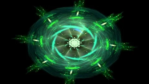 Fractal radial pattern on the subject of science, technology and design Stock Footage 73183367
