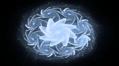 Fractal radial pattern on the subject of science, technology and design Stock Footage 73183689