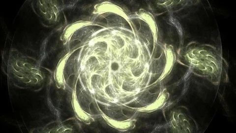 Fractal radial pattern on the subject of science, technology and design Stock Footage 80436531