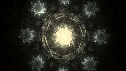 Fractal radial pattern on the subject of science, technology and design Stock Footage 82313827