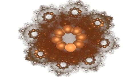 Fractal radial pattern on the subject of science, technology and design Stock Footage 95771504