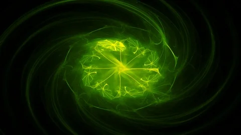 Fractal radial pattern on the subject of science, technology and design Stock Footage 124553918