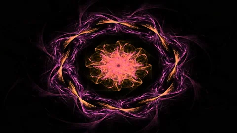 Fractal radial pattern on the subject of science, technology and design Stock Footage 156261344