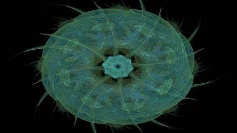 Fractal radial pattern on the subject of science, technology and design Stock Footage 323686130