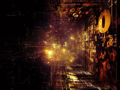 Fractal Realms Abstraction Stock Illustration