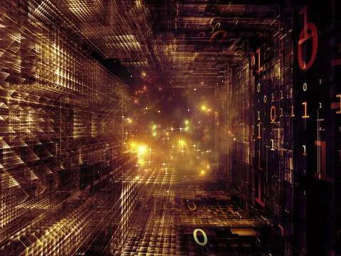Fractal Realms Abstraction Stock Illustration