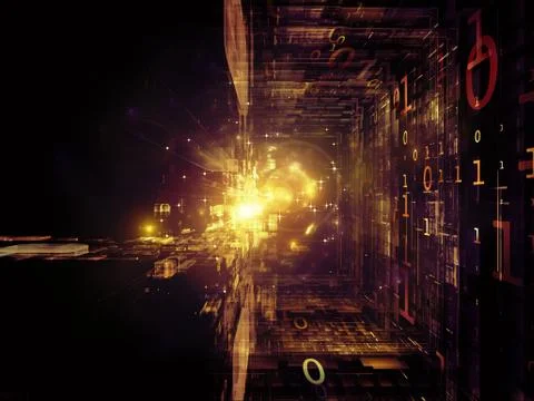 Fractal Realms Composition Illustrazione stock
