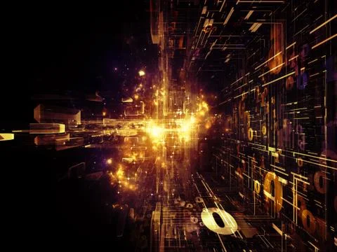 Fractal Realms Composition 스톡 일러스트