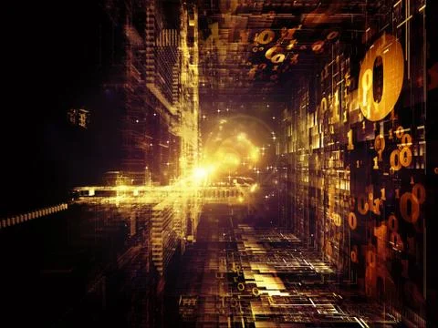 Fractal Realms Composition Stock Illustration