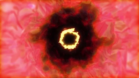 Fractal red abstract flight into emptiness tunnel animation. Stock Footage 231070404