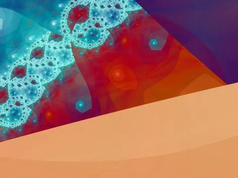 Fractal red blue Foto stock