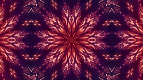 Fractal red flower circle rays Stock Footage 201008677