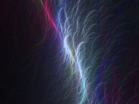 Fractal rendering resembling lightning 3d rendering Stock Illustration