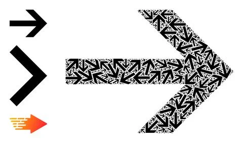 Fractal Right Arrow Icon Self Collage 스톡 일러스트