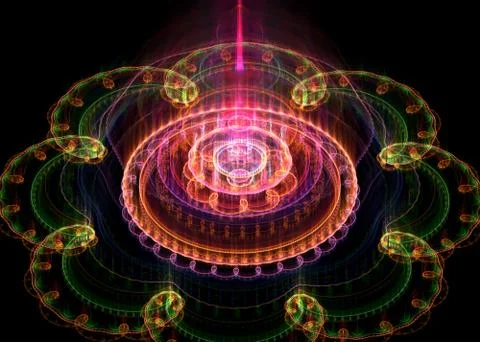 Fractal Sacral Flower - Sacred Geometry  - Fractal Art - 3D image Stock Illustration
