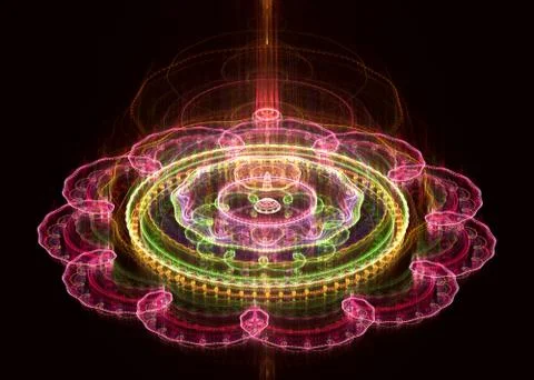 Fractal Sacral Flower - Sacred Geometry  - Fractal Art - 3D image Stock Illustration