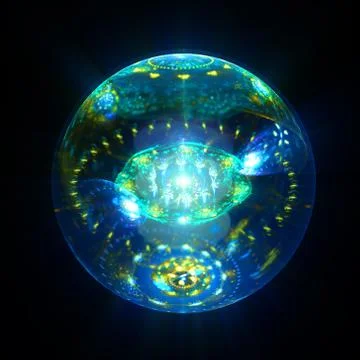 Fractal Sacral Sphere - Sacred Geometry  - Fractal Art - 3D image Stock Illustration