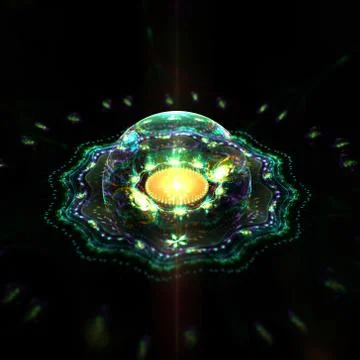 Fractal Sacral Sphere - Sacred Geometry  - Fractal Art - 3D image Stock Illustration