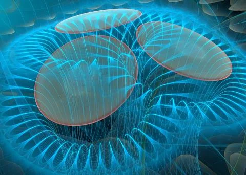 Fractal Sci-Fi Alien Organic System    - Fractal Art Stock Illustration