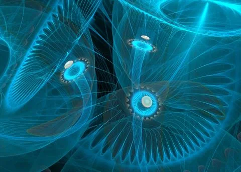 Fractal Sci-Fi Alien Organic System    - Fractal Art Stock Illustration
