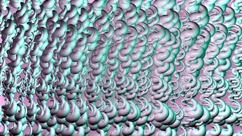 Fractal shaped bubbles in a turquoise and pink color Stock Footage 103725168