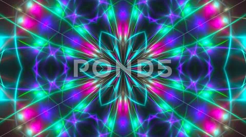 Fractal shining lights in darkness, 3d render computer generating backdrop Stock Illustration