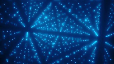 Fractal shining lights in darkness, 3d render computer generating backdrop Stock Illustration