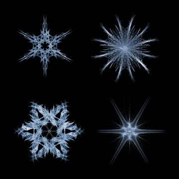Fractal snow flakes Stock Illustration