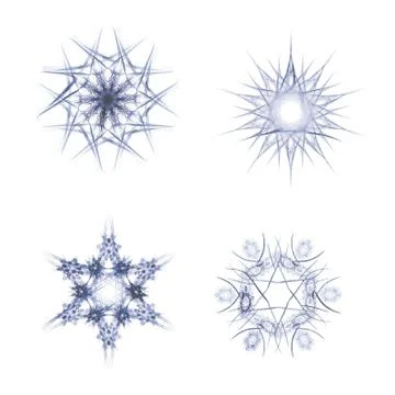 Fractal snow flakes Stock Illustration