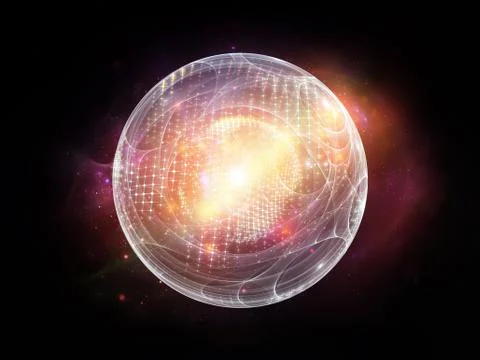 Fractal Sphere Backdrop Stock Illustration