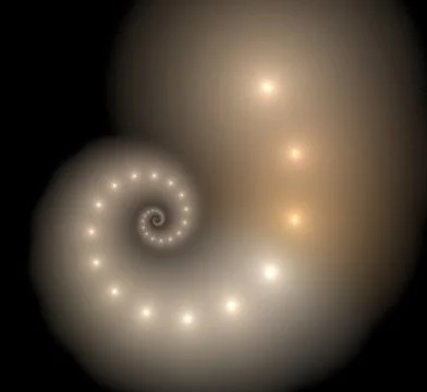 Fractal spiral like a shell with lights Stock Illustration