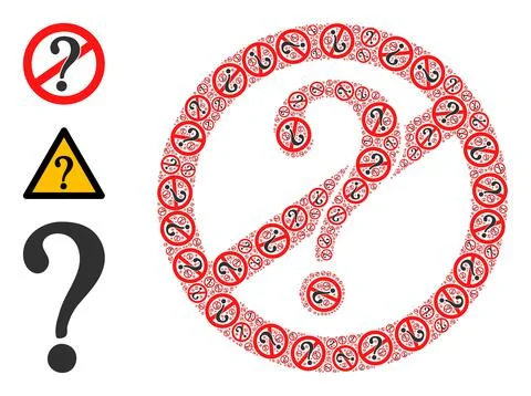 Fractal Stop Questions Icon Itself Mosaic Stock Illustration