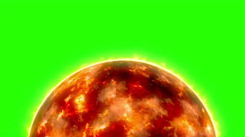 Fractal sun flame glow light loop animation with green screen Stock Footage 150143546