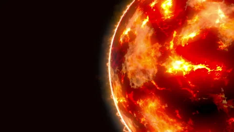 Fractal sun flame glow light loop animation Stock Footage 150143559