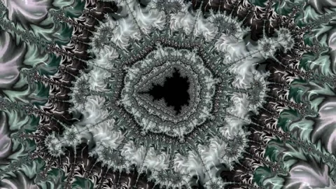 Fractal texture in motion. Moving image. Advertising background. Video stock 195512530