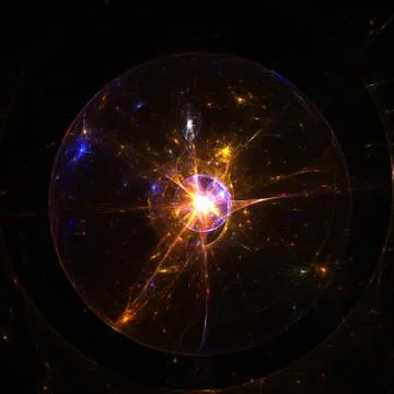 Fractal  Transparent Shining  Sphere Background - Ball lightning, Fireball イラスト素材