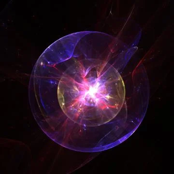 Fractal  Transparent Shining  Sphere Background - Ball lightning, Fireball Illustrazione stock