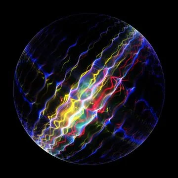 Fractal  Transparent Shining  Sphere Background - Ball lightning, Fireball Illustrazione stock