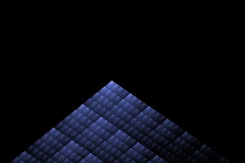 Fractal triangle on black background - digitally rendered graphic Stock Illustration