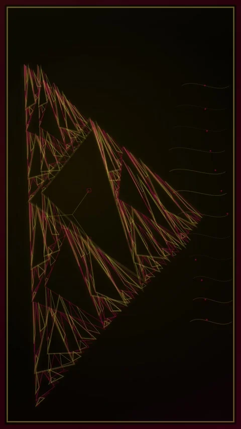Fractal Triangle Pattern Animation - Abstract Geometric Background Stock Footage 347695703