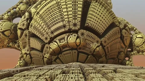 Fractal virtual geometric architecture world animation Stock Footage 58924785
