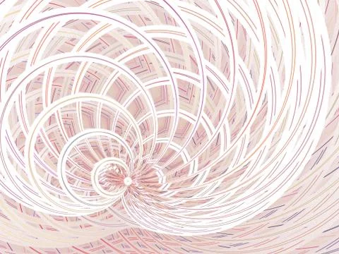 Fractal virtual grid on a white background. Abstract illuminated, thin, curvi イラスト素材