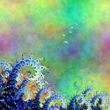 Fractal wave composition Stock Illustration