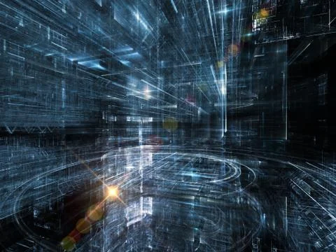 Fractal World Communications Stock Illustration