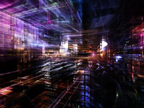 Fractal World Communications Stock Illustration