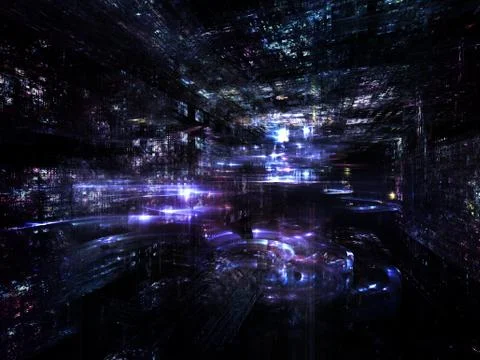 Fractal World Visualization Stock Illustration
