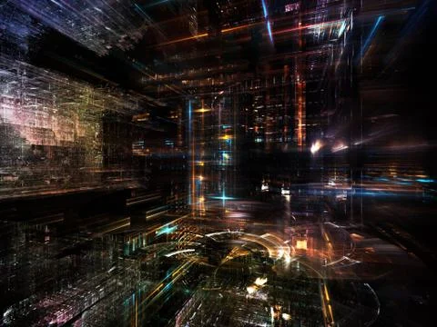 Fractal World Visualization Illustrazione stock