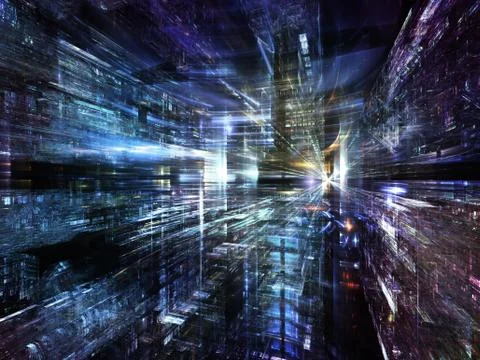 Fractal World Visualization Illustrazione stock